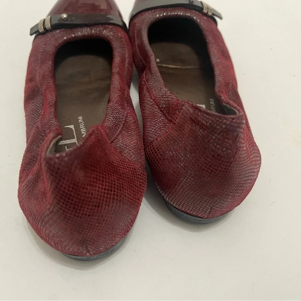 AGL Ladies Burgundy Leather Flats size USA 7 made in Italy - Picture 5 of 15